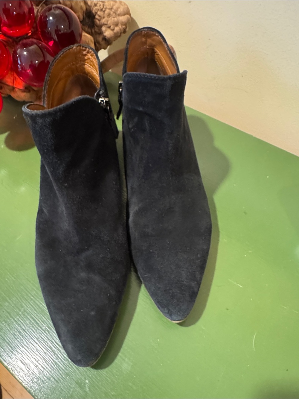 Aquatalia navy black suede ankle boots . Made in Italy